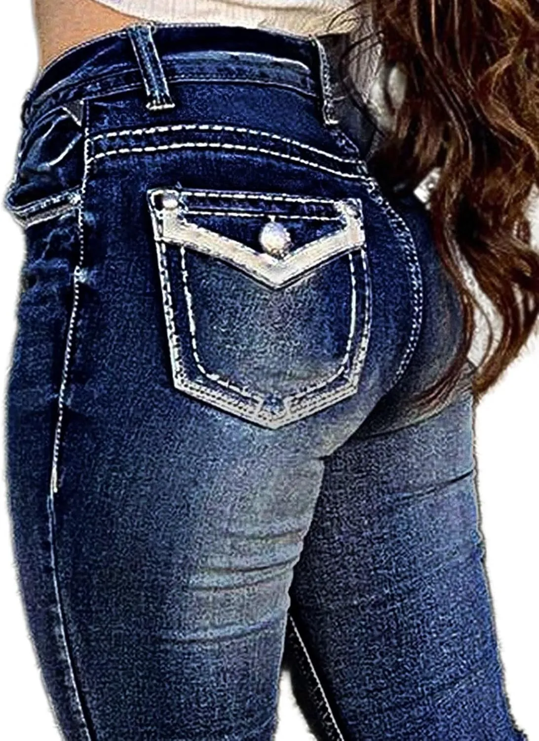 Flamingals Boot Cut Jeans for Women - Trendy Stretch Denim Pants With Butt Lifting and Tummy Control Features
