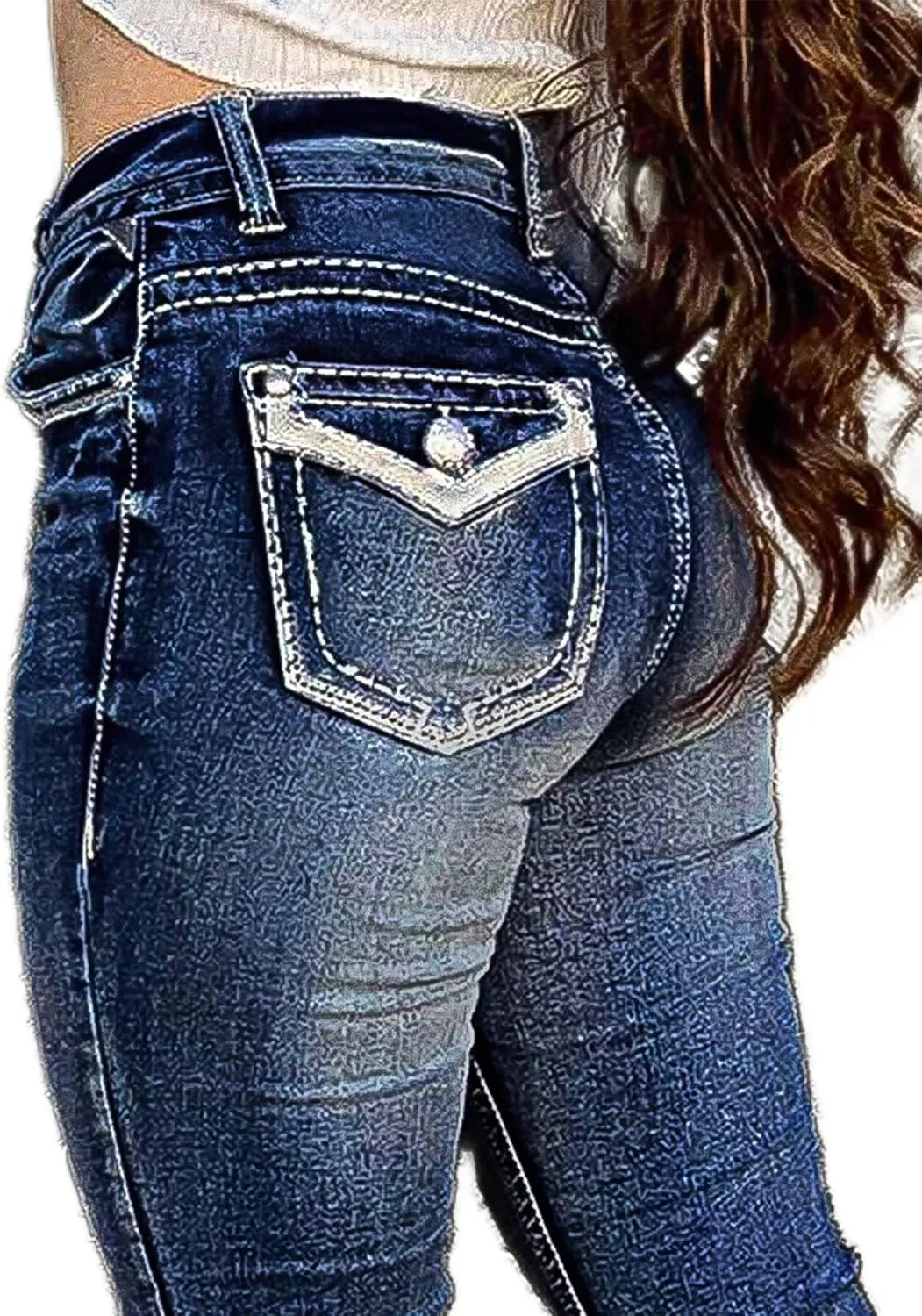 Flamingals Boot Cut Jeans for Women - Trendy Stretch Denim Pants With Butt Lifting and Tummy Control Features