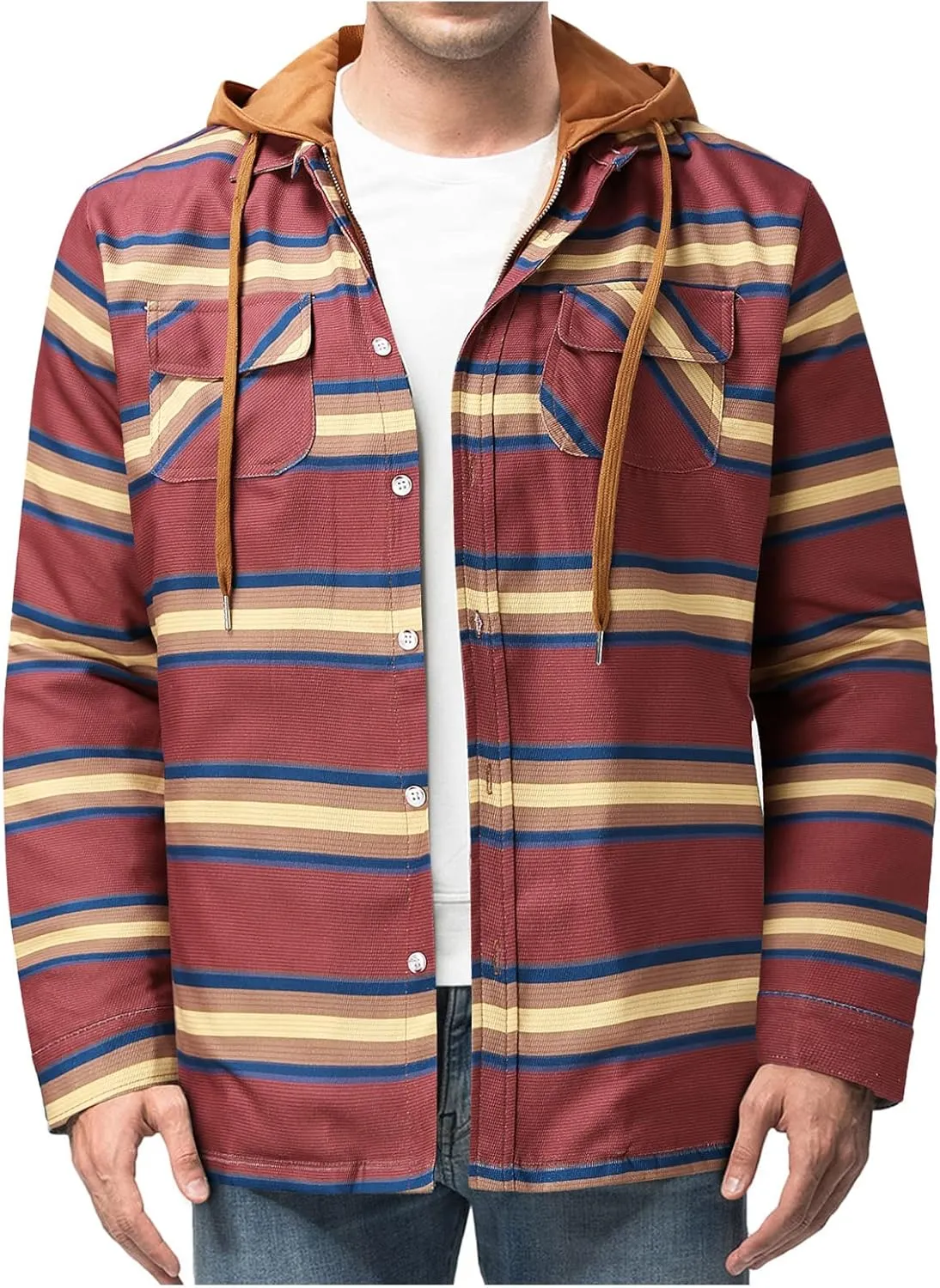 Flannel Jackets for Men Men's Button Down Regular Fit Long Sleeve Plaid Flannel Casual Shirts Men's Cotton Flannel Shirt