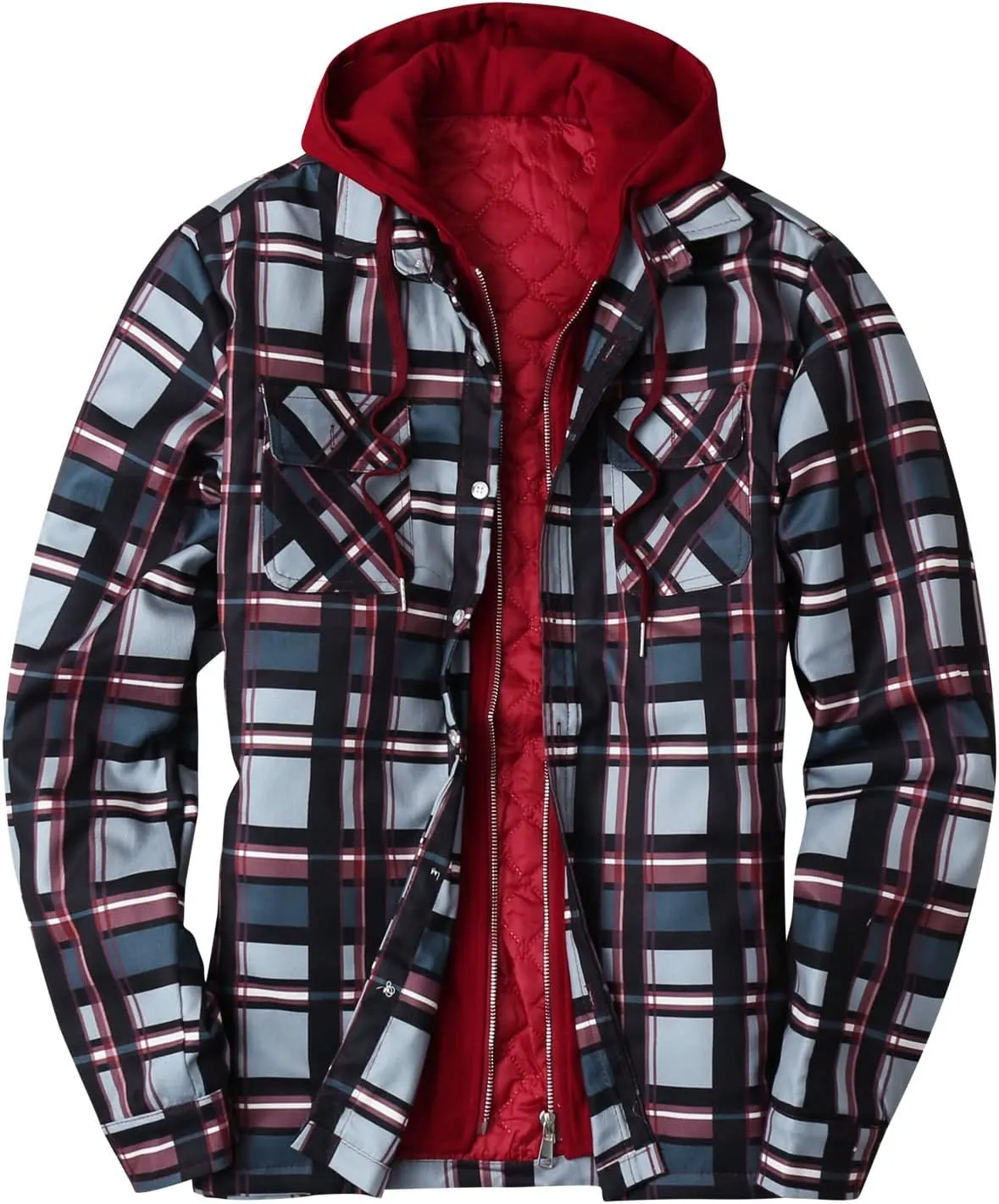 Flannel Jackets for Men Men's Button Down Regular Fit Long Sleeve Plaid Flannel Casual Shirts Men's Cotton Flannel Shirt