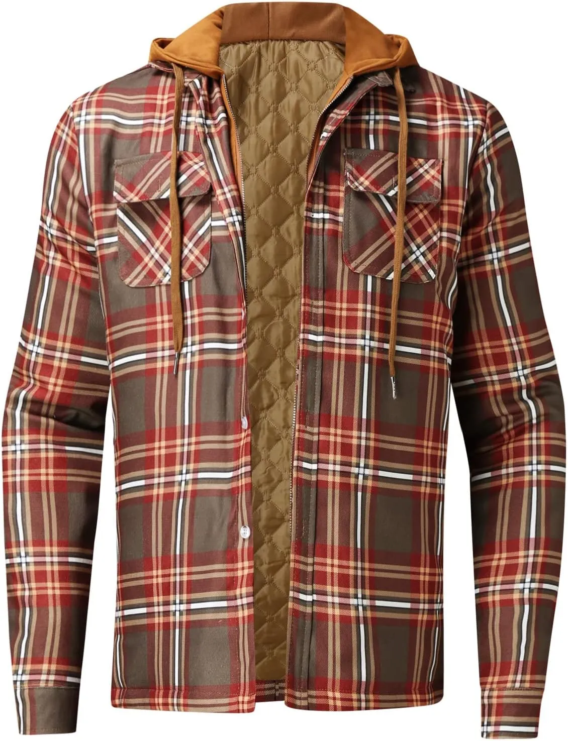 Flannel Jackets for Men Men's Button Down Regular Fit Long Sleeve Plaid Flannel Casual Shirts Men's Cotton Flannel Shirt