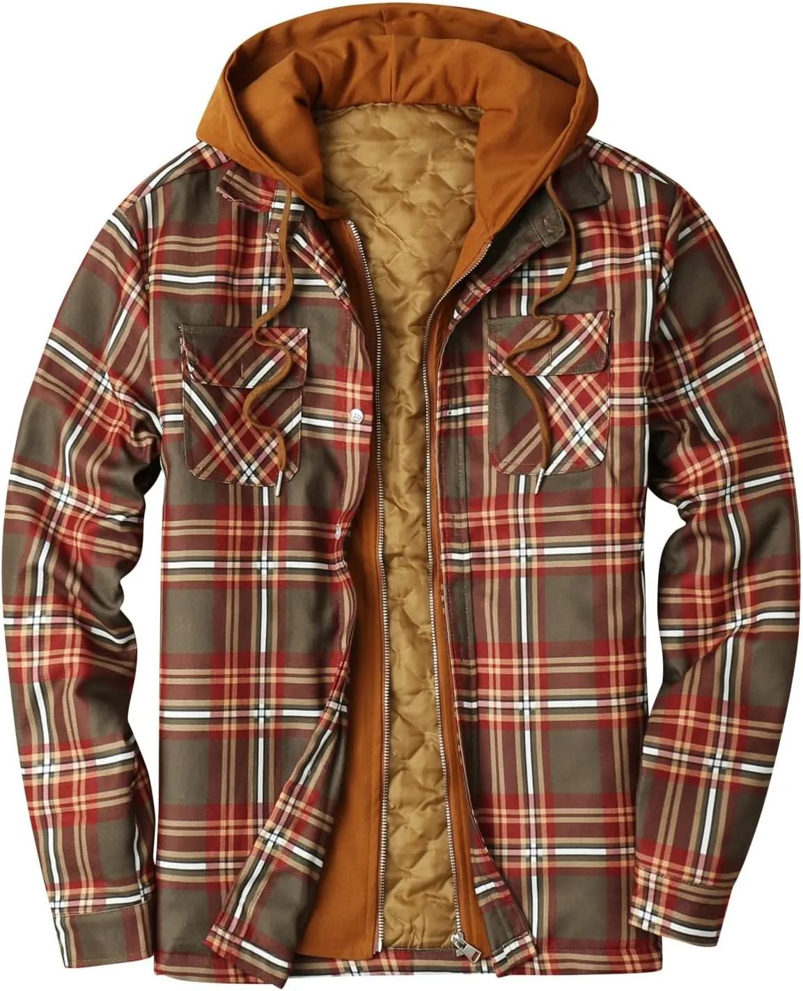 Flannel Jackets for Men Men's Button Down Regular Fit Long Sleeve Plaid Flannel Casual Shirts Men's Cotton Flannel Shirt