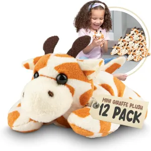 Forest & Twelfth Mini Stuffed Giraffe Plush Toys, 12 Pack Small Stuffed Animals Bulk, Plush Giraffe for Girls & Boys, Safari Animals Figures for Party Favors, Goody Bags, Classroom Prizes
