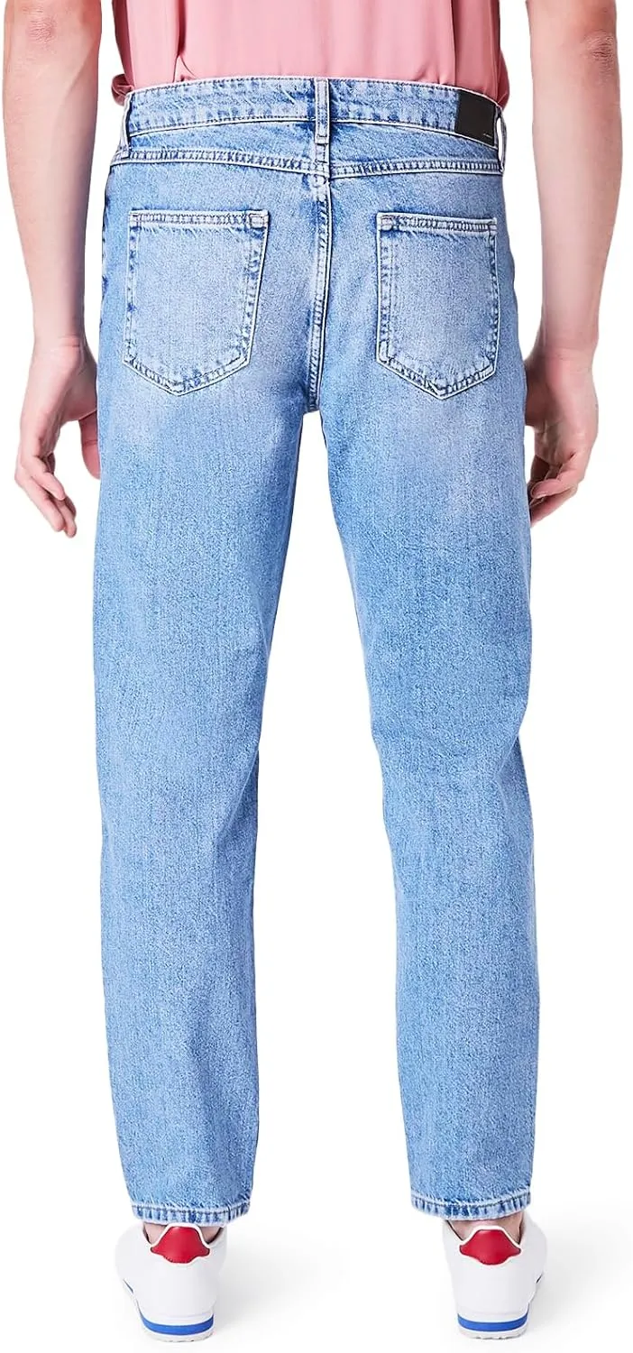 Forever 21 Men's Distressed Straight-Leg Jeans