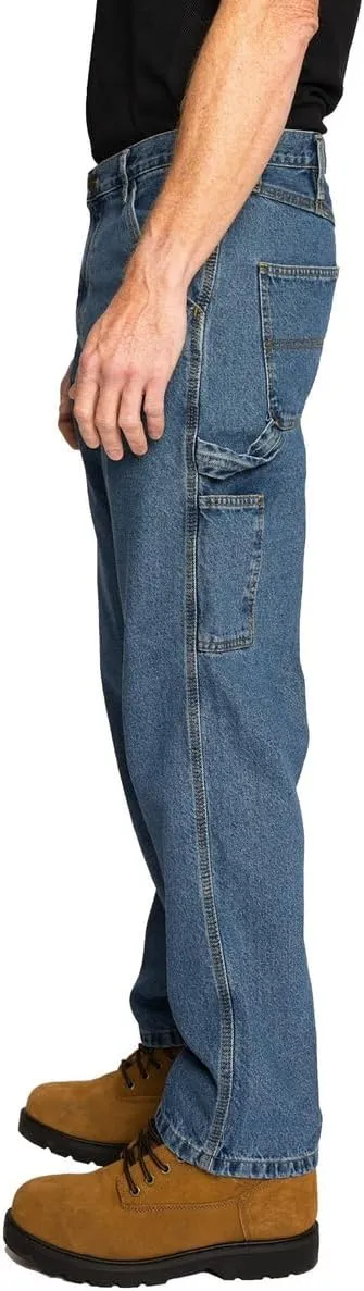 FULL BLUE Carpenter Denim Jeans, Relaxed Fit, Utility Pocket & Hammer Loop