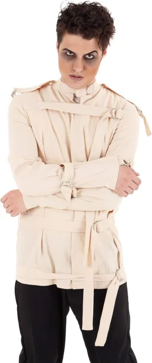 Fun Costumes Adult Straight Jacket, Straight Jacket Novelty Halloween Costume, Straight Jacket Accessory - X-Small - White