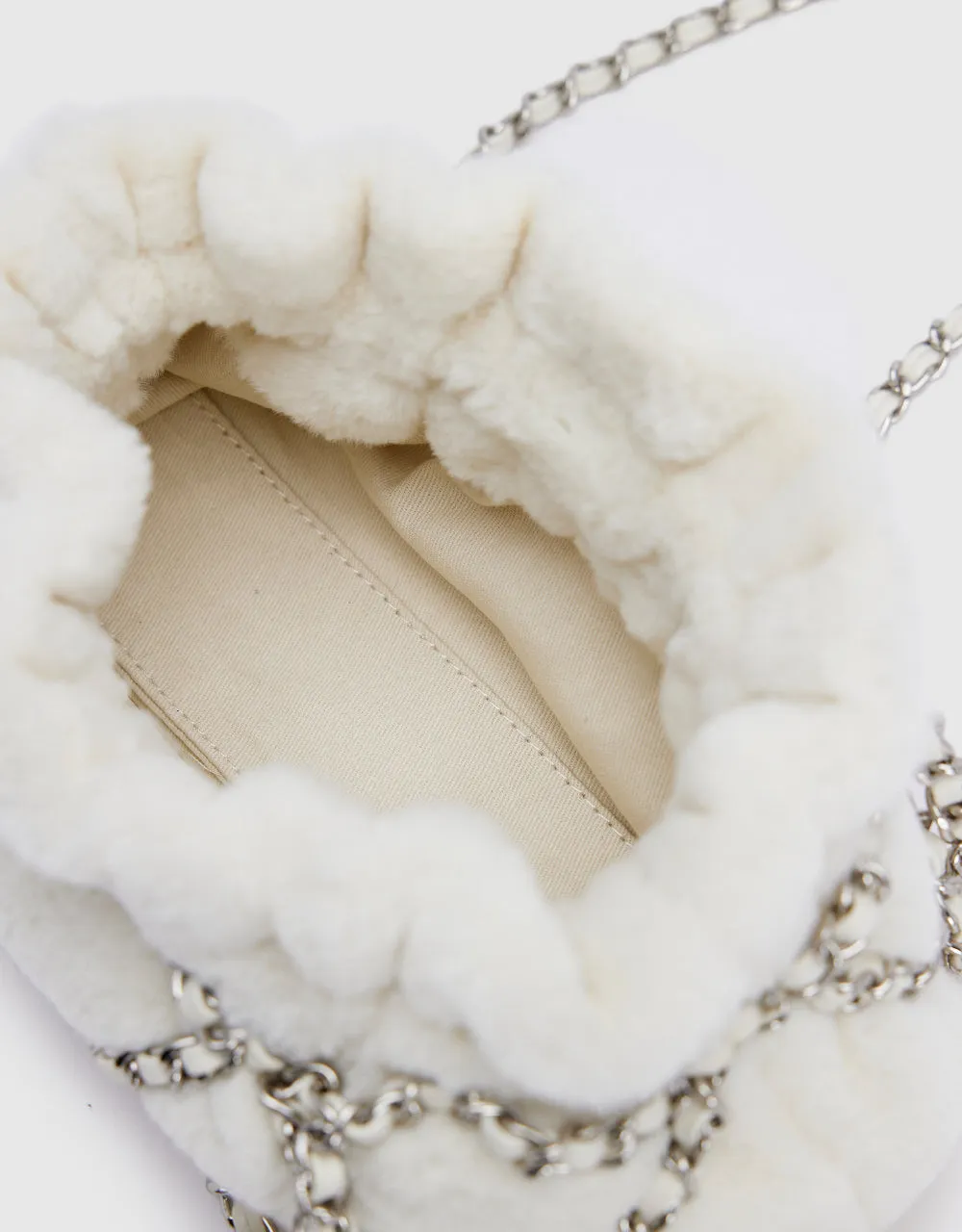 Furry Chained Shoulder Bag