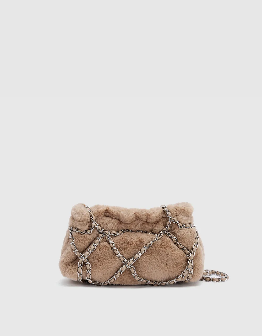Furry Chained Shoulder Bag