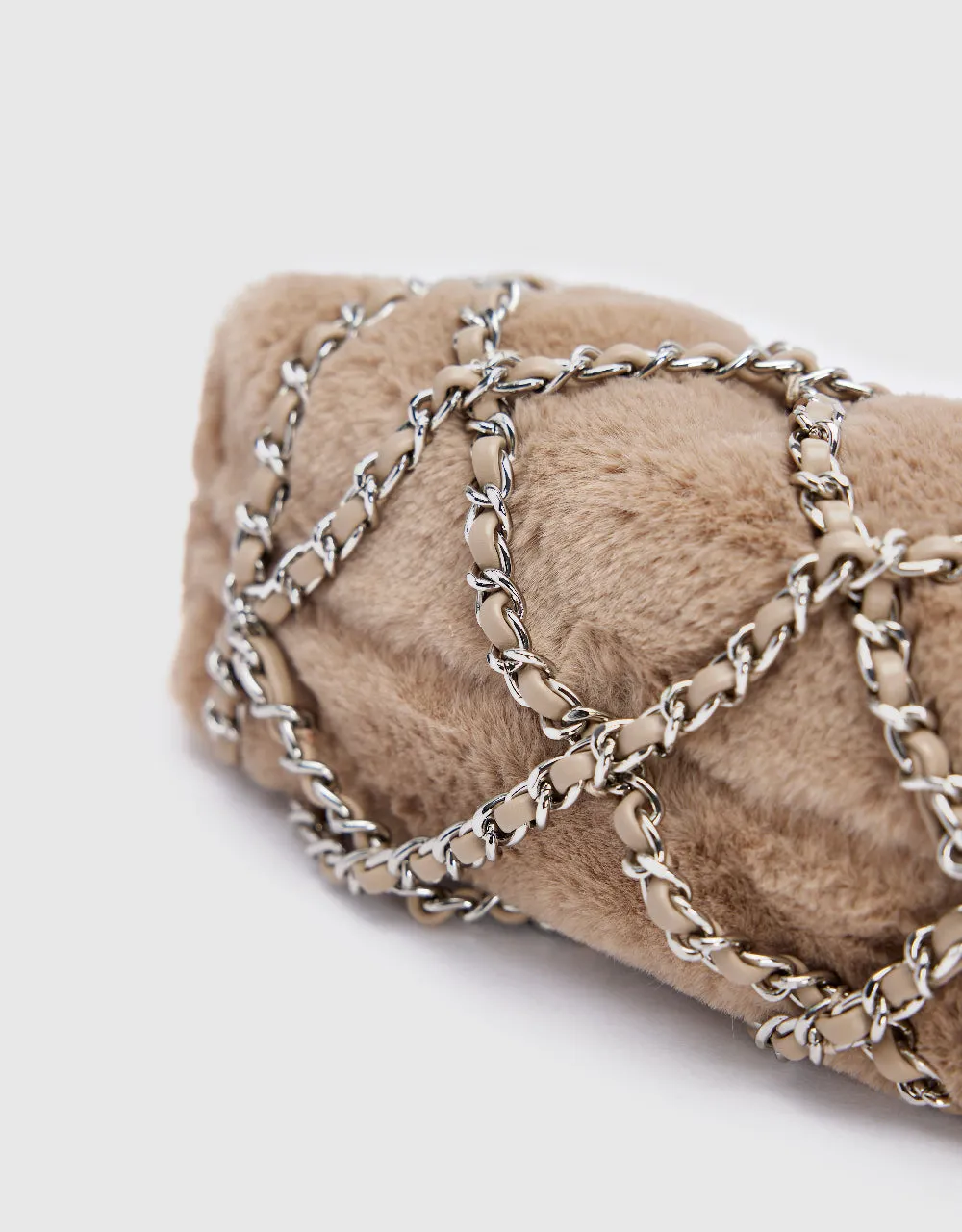 Furry Chained Shoulder Bag
