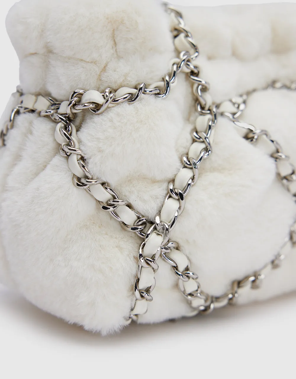 Furry Chained Shoulder Bag