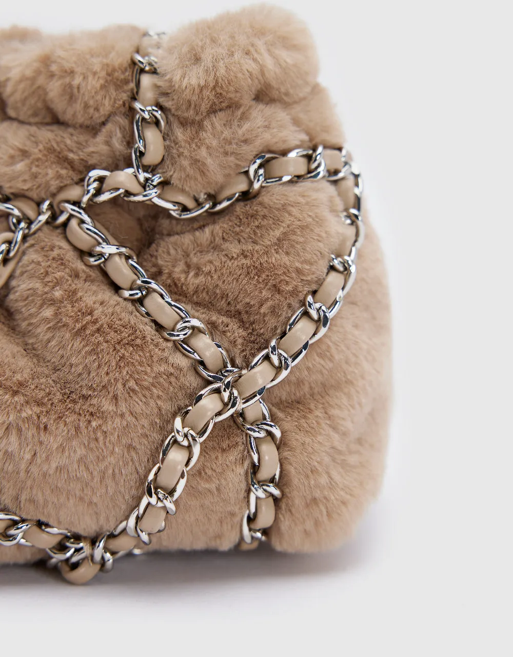 Furry Chained Shoulder Bag