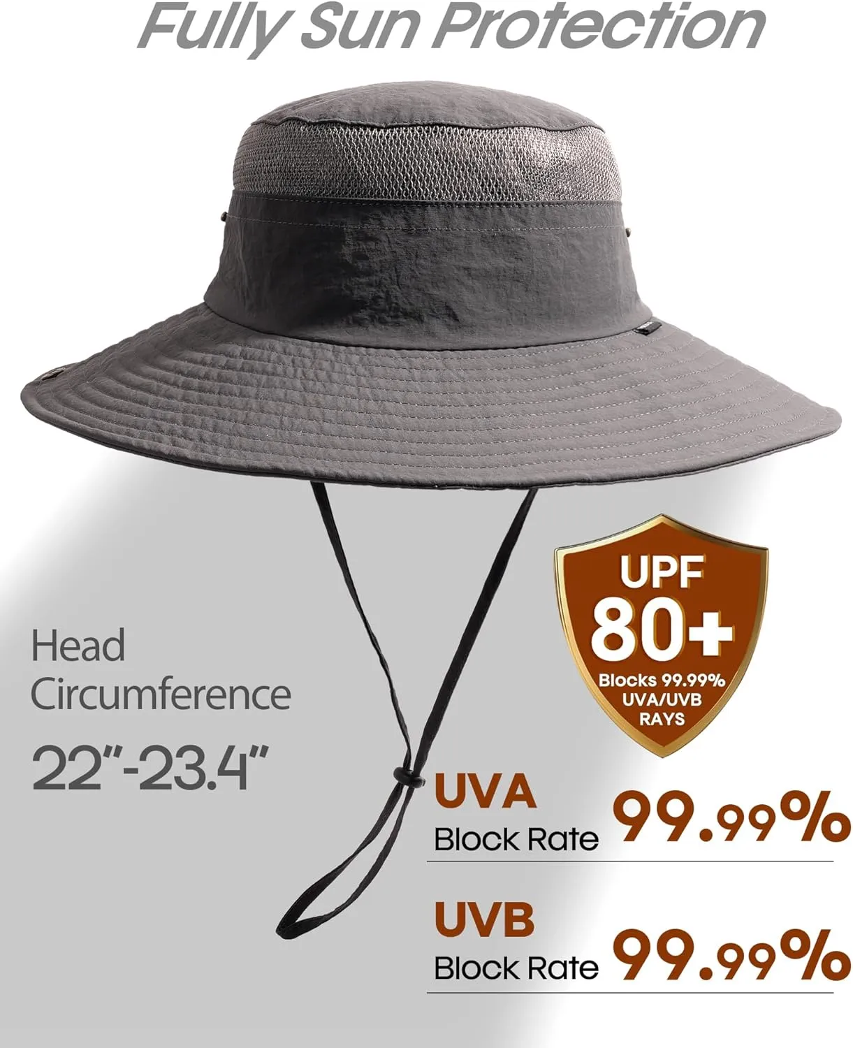 FURTALK Sun Hats for Men Women Fishing Hat UPF 80  Breathable Wide Brim Hiking Summer UV Protection Bucket Hats