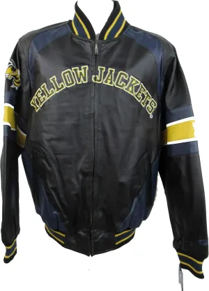 G-III Sports Georgia Tech Yellow Jackets Mens Size Medium Full Zip Embroidered Leather Jacket AGET 6 M