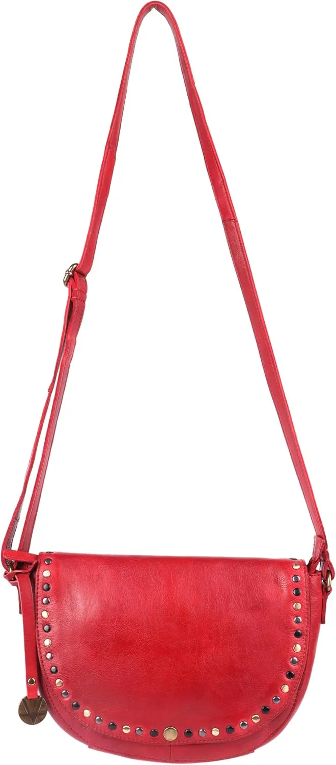 Genuine Italian Leather Boho Studded Crossbody Shoulder Bag - Stylish, Durable, & Perfect for Everyday Use for women