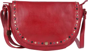 Genuine Italian Leather Boho Studded Crossbody Shoulder Bag - Stylish, Durable, & Perfect for Everyday Use for women