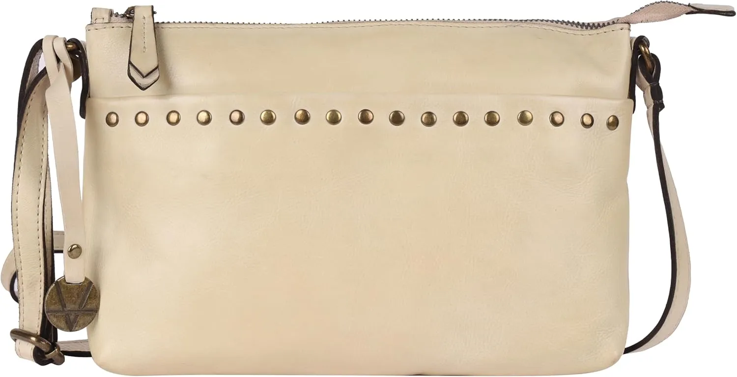 Genuine Italian Leather Boho Studded Crossbody Shoulder Bag - Stylish, Durable, & Perfect for Everyday Use for women