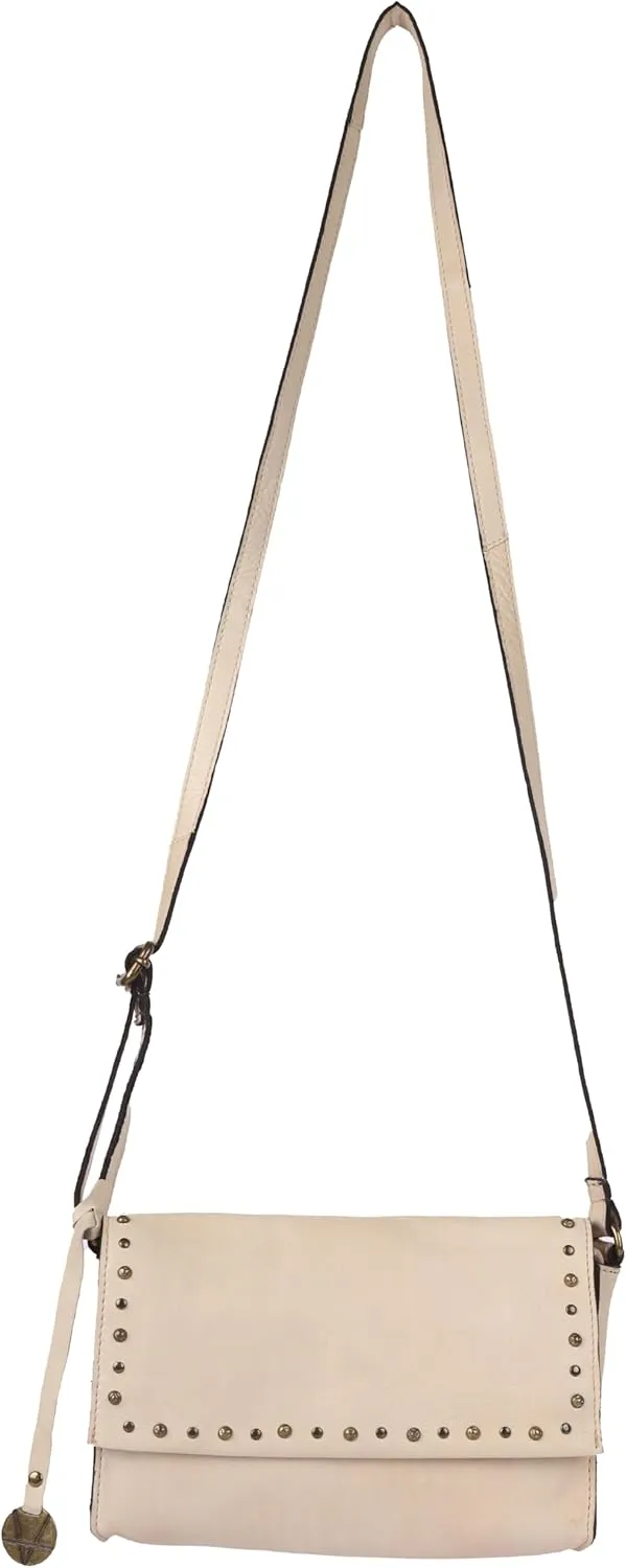 Genuine Italian Leather Boho Studded Crossbody Shoulder Bag - Stylish, Durable, & Perfect for Everyday Use for women