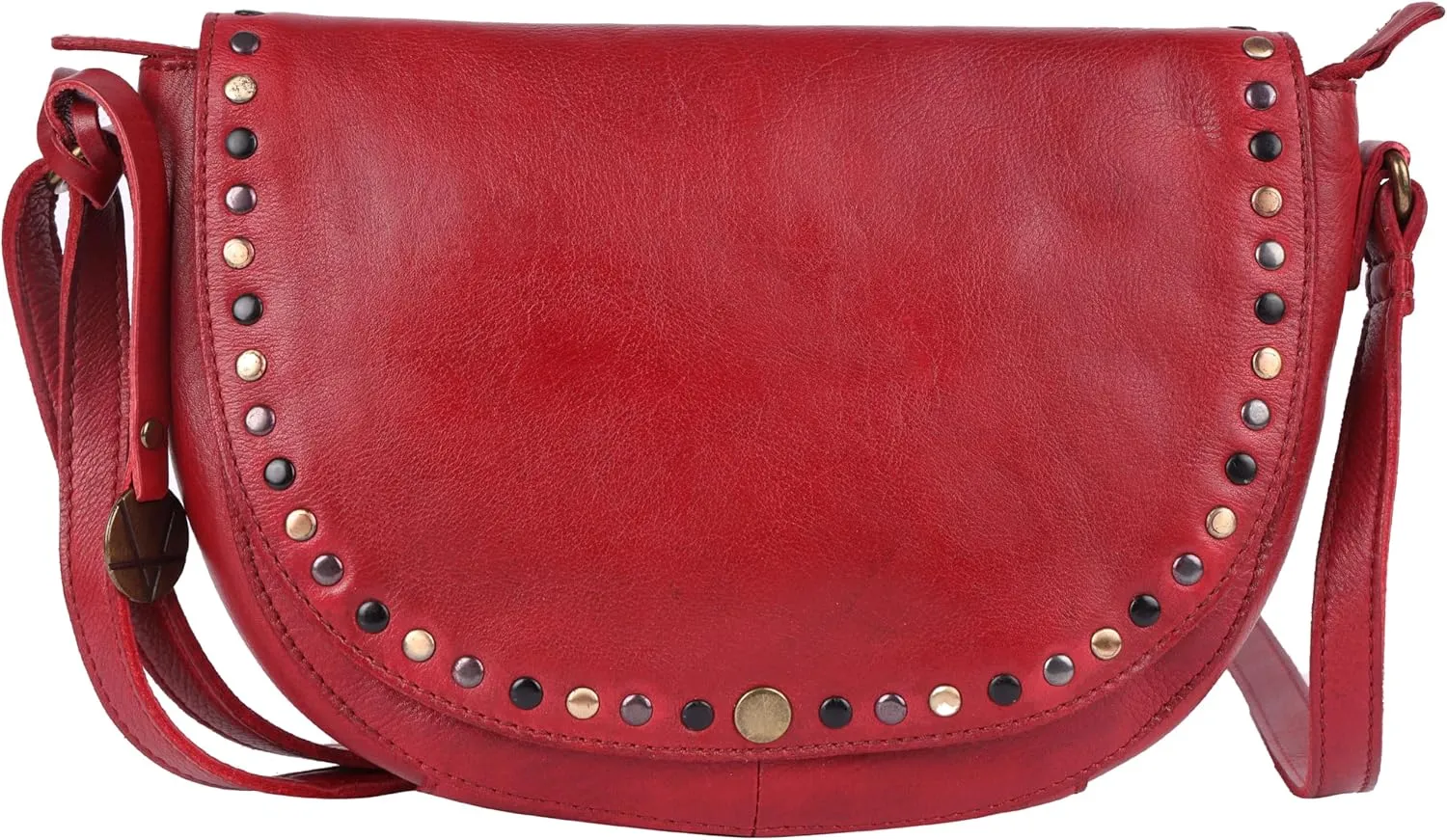 Genuine Italian Leather Boho Studded Crossbody Shoulder Bag - Stylish, Durable, & Perfect for Everyday Use for women