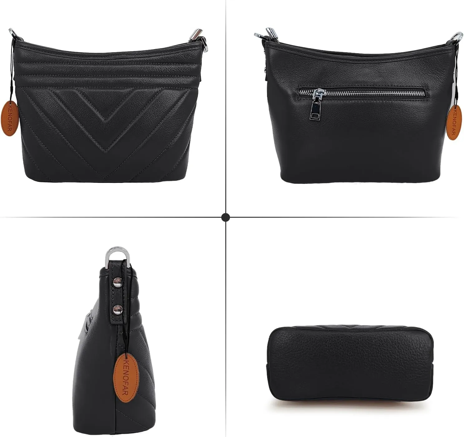 Genuine Leather Tote Bag for Women, Casual Leather Chain Armpit and Spacious Shoulder Bag