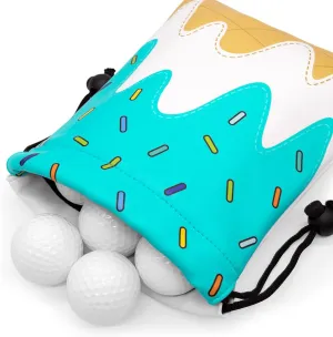 Golf Valuables Pouch - Leather Tee Pouch with Drawstring Closure, Portable Golf Accessories