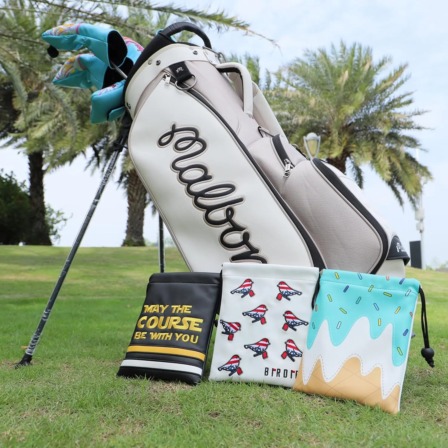 Golf Valuables Pouch - Leather Tee Pouch with Drawstring Closure, Portable Golf Accessories