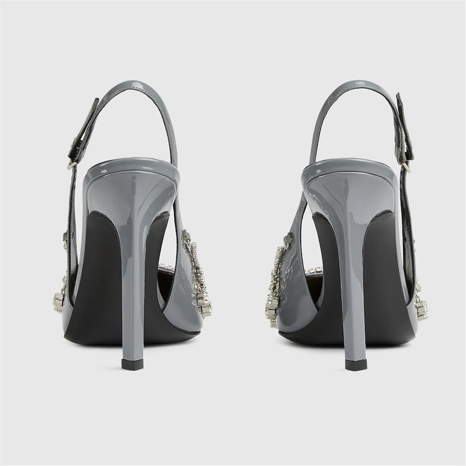 Goolita Sparkly Rhinestone Slingback Heels for Women, Closed Pointed Toe Sexy Stiletto High Heels Buckle Party Pumps Shoes