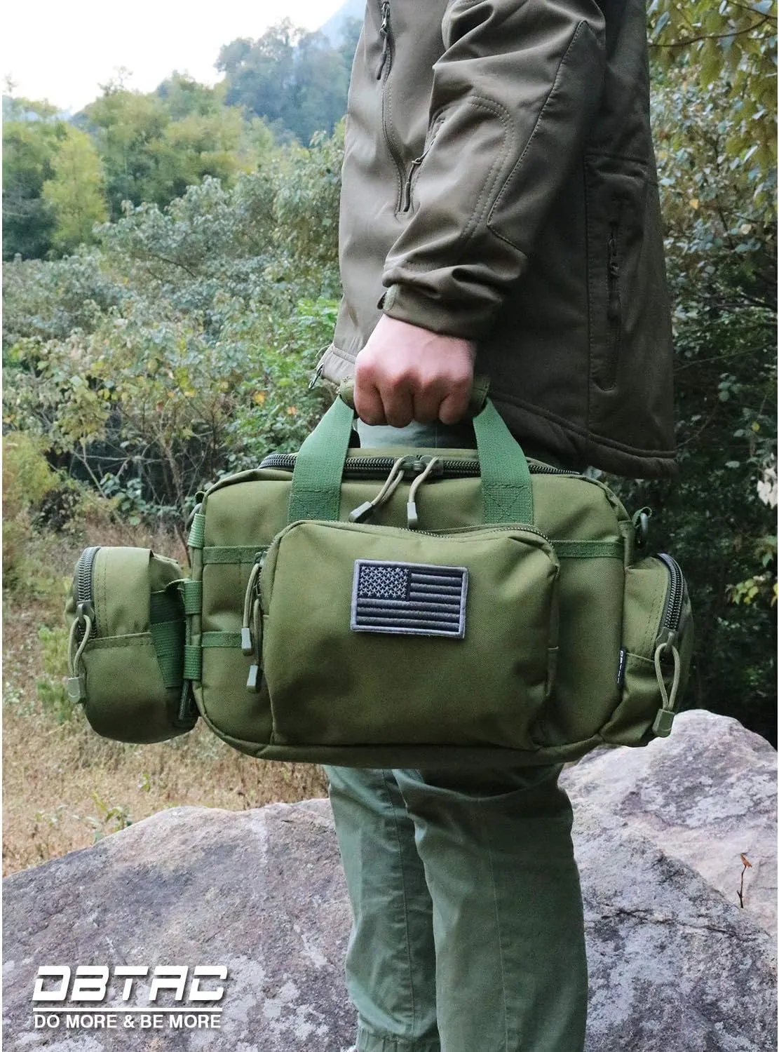Gun Case Bag Small | Tactical 2-Pistol Bag Handgun Duffle Bag w/Lockable Zipper for Shooting Range Hunting Sports | US Flag Patch   MOLLE Pouch   Universal Holster Included