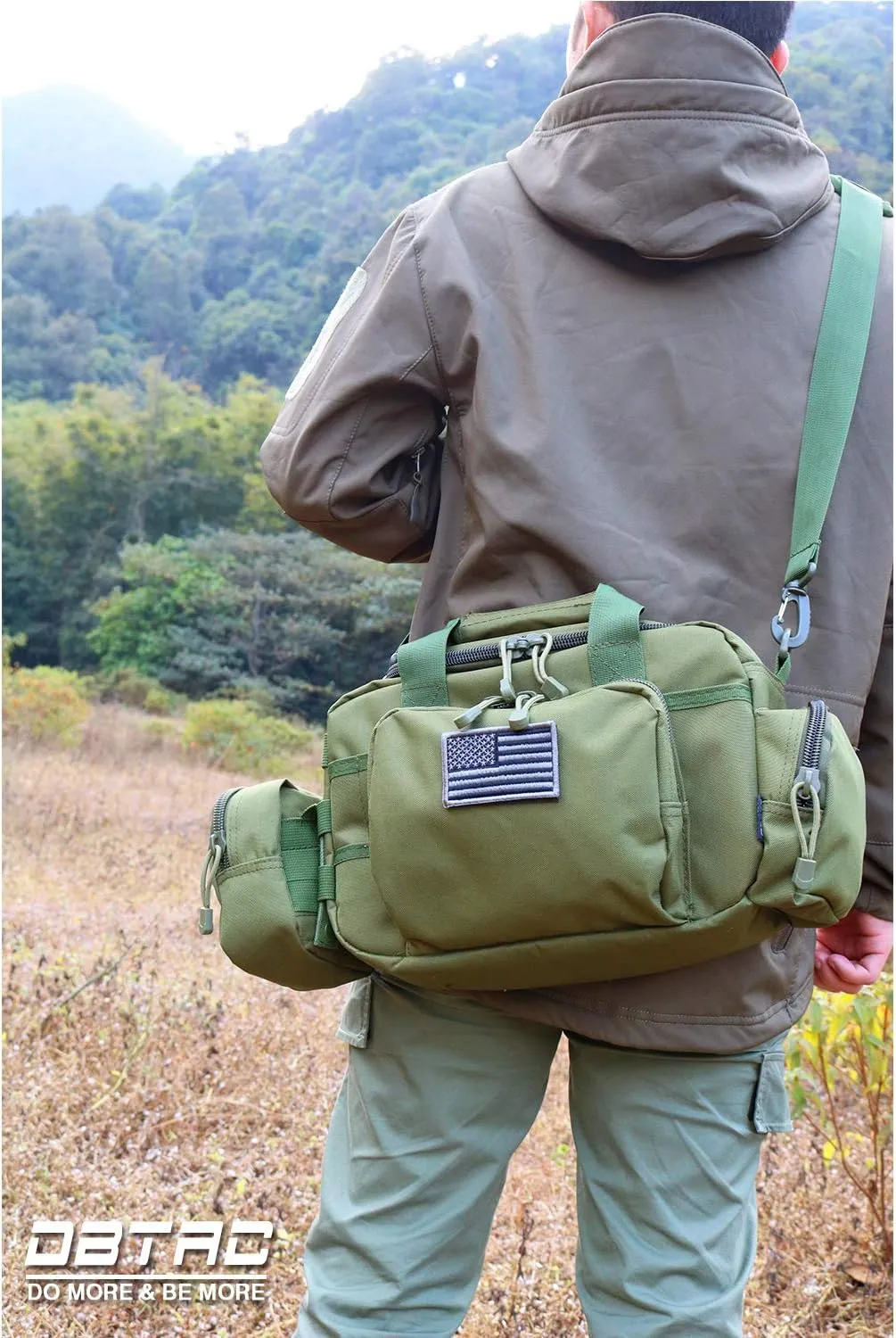 Gun Case Bag Small | Tactical 2-Pistol Bag Handgun Duffle Bag w/Lockable Zipper for Shooting Range Hunting Sports | US Flag Patch   MOLLE Pouch   Universal Holster Included