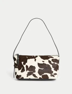 Hair On Leather Animal Print Shoulder Bag