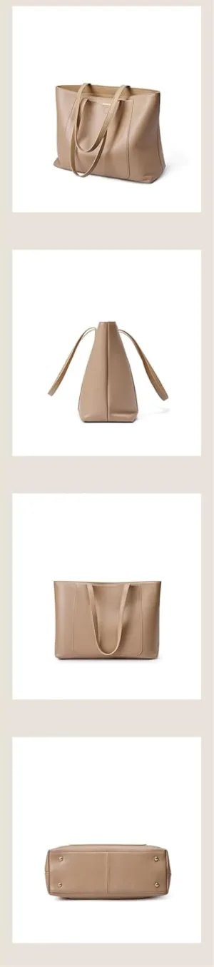 Handmade Premium Soft Top Grain Leather Tote Bag for Women, Spacious Work Bag Durable&Fashionable&Versatile