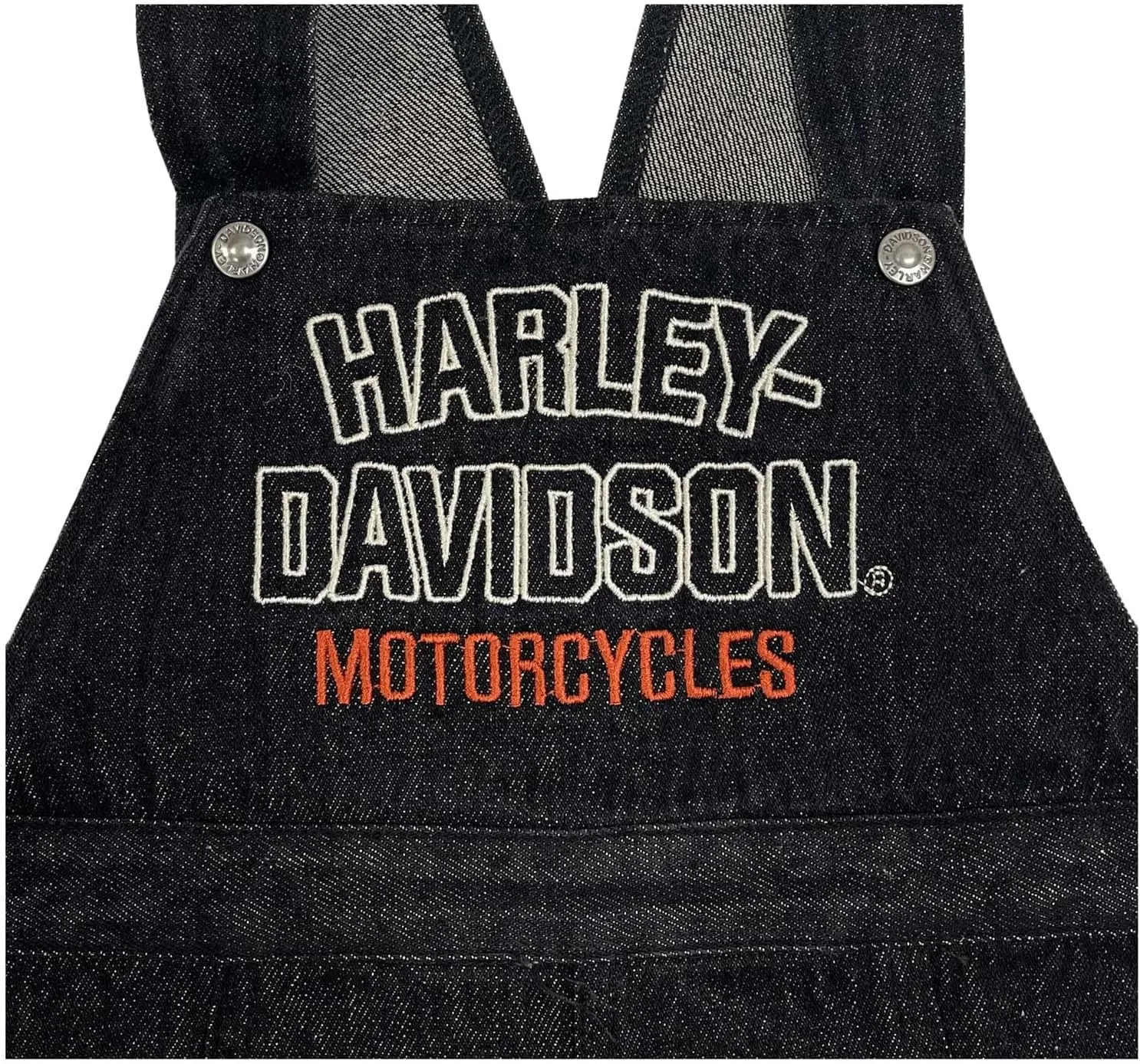 Harley-Davidson Baby Unisex Embroidered H-D Denim Newborn Overalls - Black