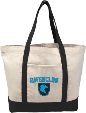 HarryPotter Hogwarts Arch Tote Bag With External Pocket, Reusable Shoulder Bag for Shopping, Beach, Royal Collection