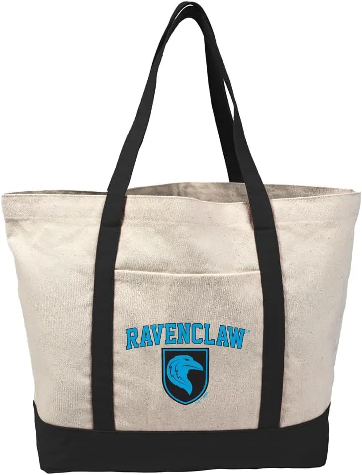 HarryPotter Hogwarts Arch Tote Bag With External Pocket, Reusable Shoulder Bag for Shopping, Beach, Royal Collection
