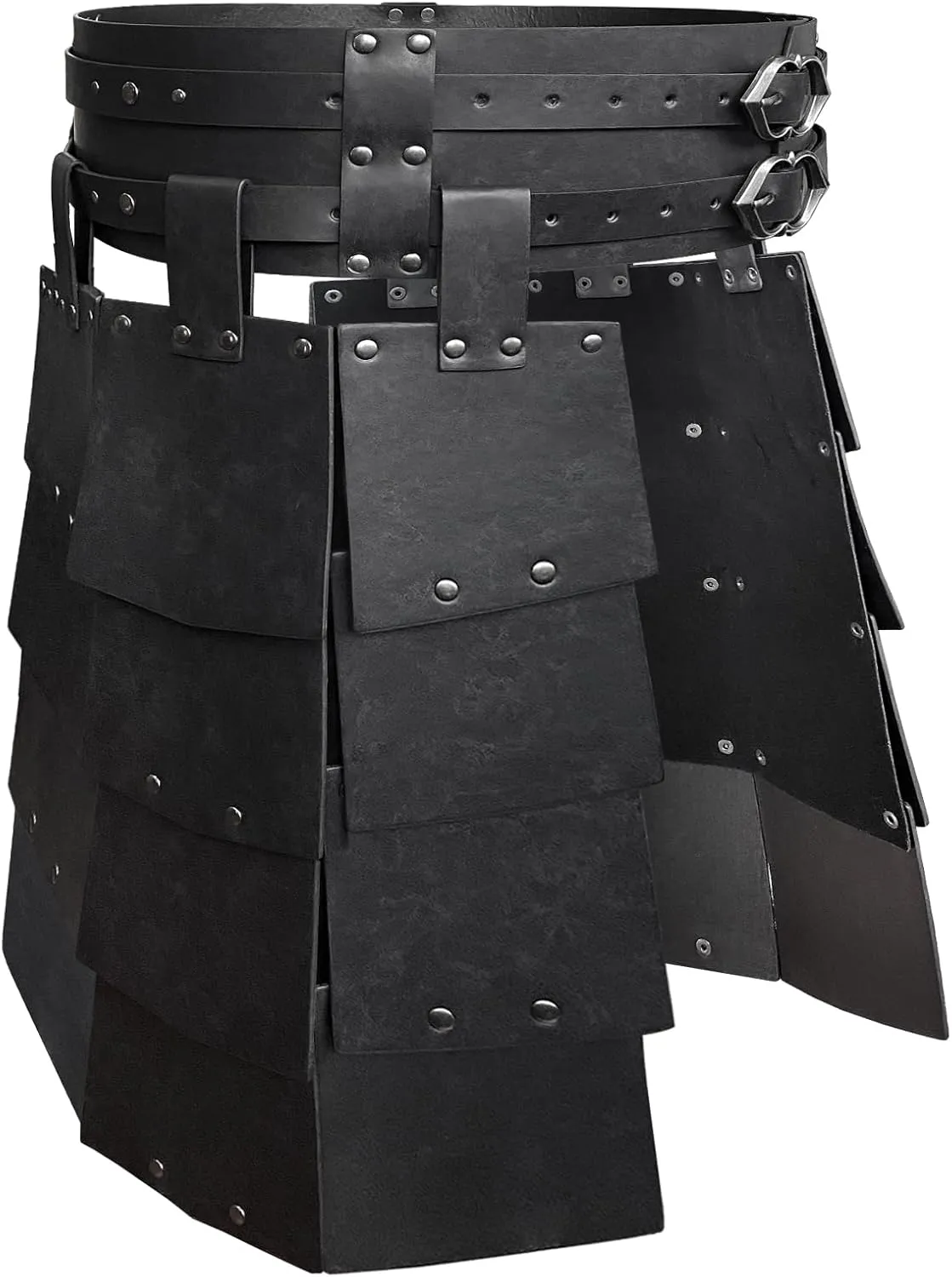HiiFeuer Medieval Faux Leather Wide Belt Thigh Armor, Retro Double Sides Waist Armor, Mercenary & Knights Skirt for LARP