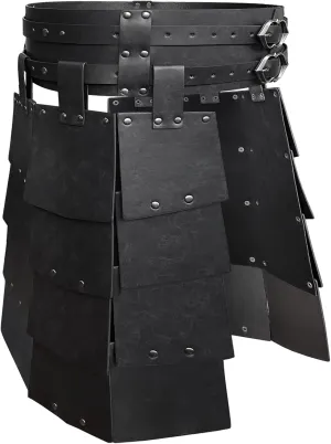 HiiFeuer Medieval Faux Leather Wide Belt Thigh Armor, Retro Double Sides Waist Armor, Mercenary & Knights Skirt for LARP