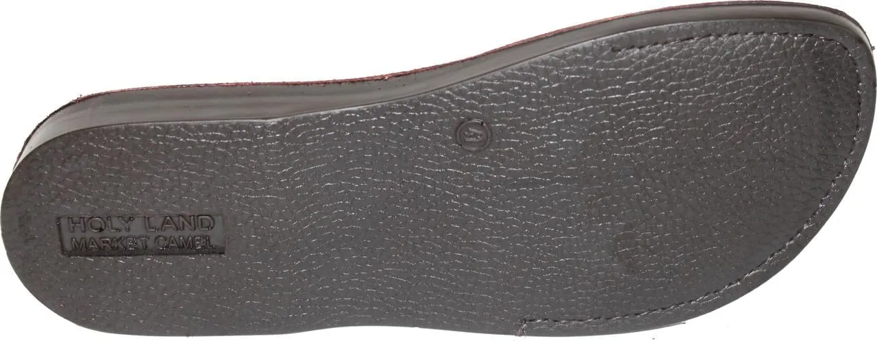 Holy Land Market Men/Women Biblical Jesus Leather/Embroidered Sandals/Slides From Jerusalem (Moses Style)