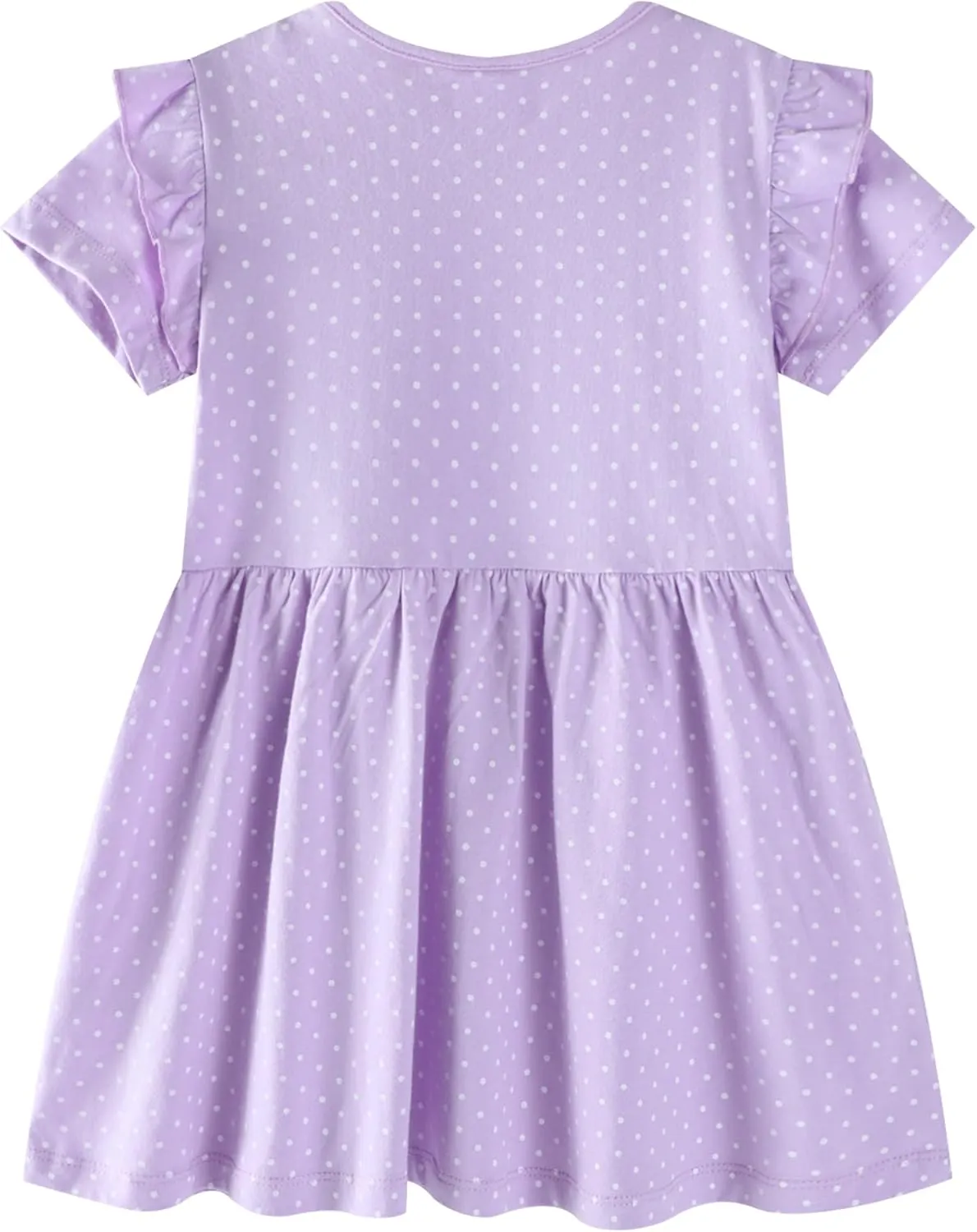 Hongshilian Toddler Girls Cotton Casual Dress Cartoon Print Short Sleeve Dress Girls Summer Sundress 2-7 Years
