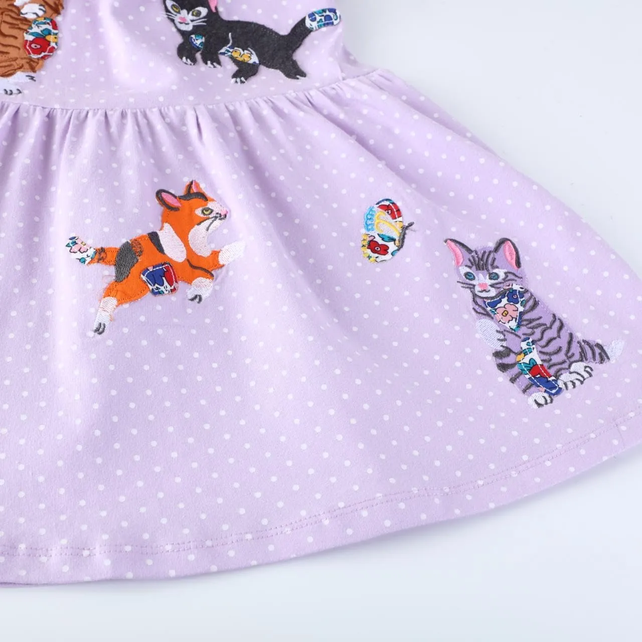Hongshilian Toddler Girls Cotton Casual Dress Cartoon Print Short Sleeve Dress Girls Summer Sundress 2-7 Years