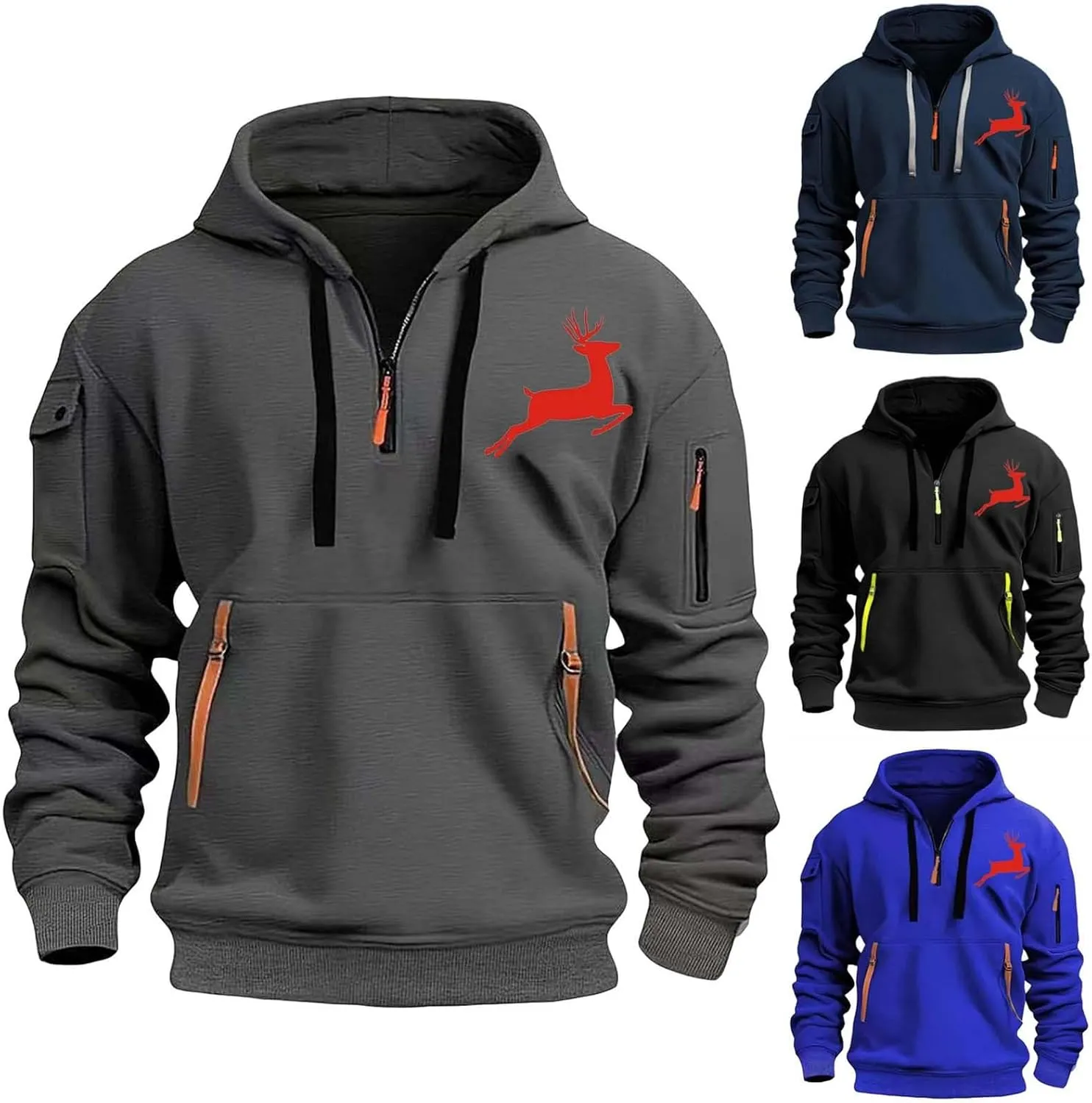 Hoodies for Men,Mens Hoodies Zip up Pullover Graphic Hoodie Loose Fit Ultra Soft Hooded Sweatshirt with Pockets