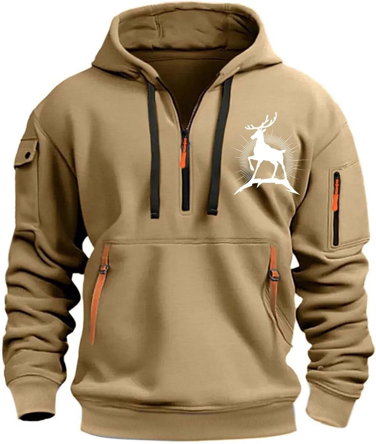 Hoodies for Men,Mens Hoodies Zip up Pullover Graphic Hoodie Loose Fit Ultra Soft Hooded Sweatshirt with Pockets