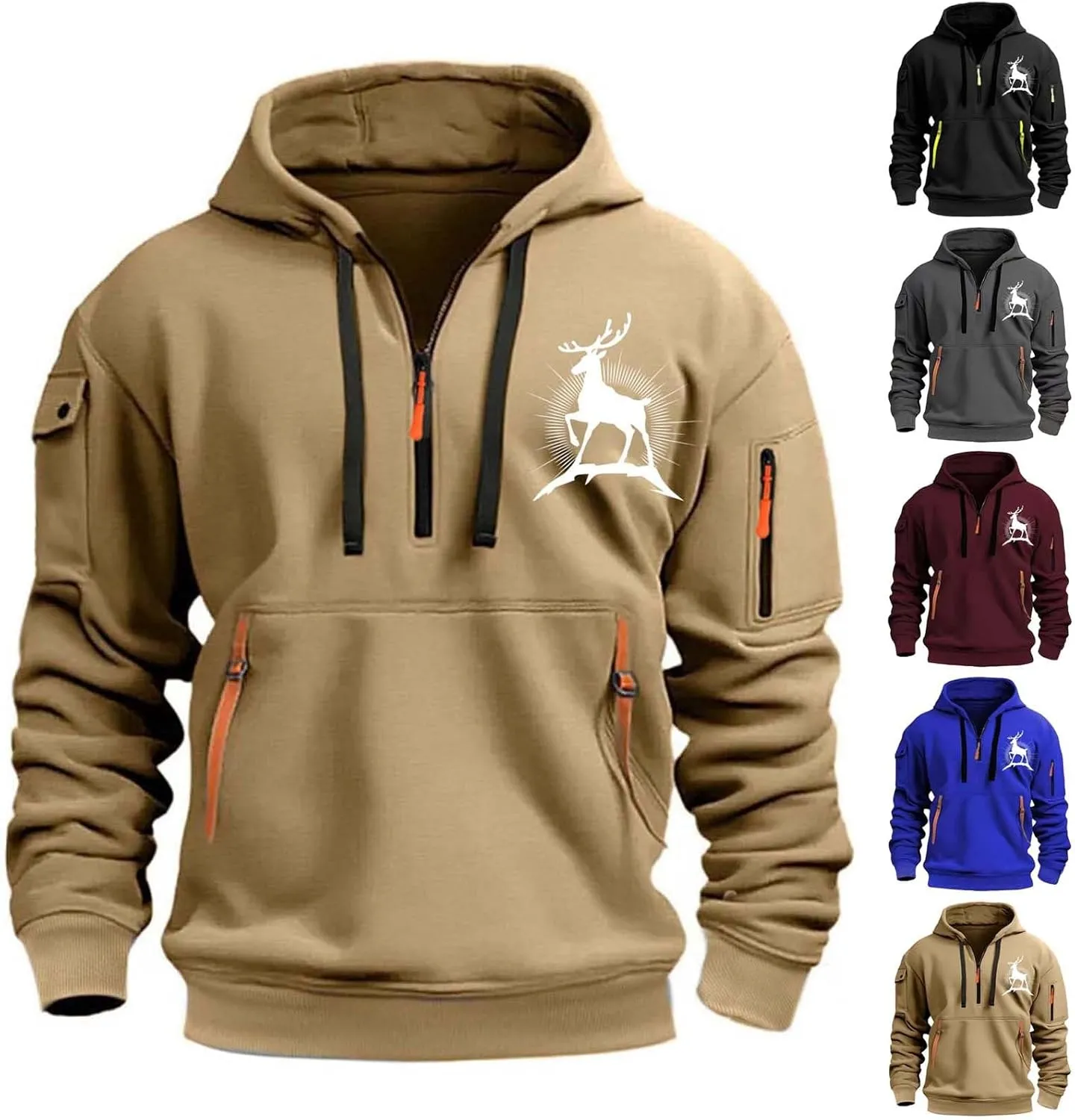 Hoodies for Men,Mens Hoodies Zip up Pullover Graphic Hoodie Loose Fit Ultra Soft Hooded Sweatshirt with Pockets
