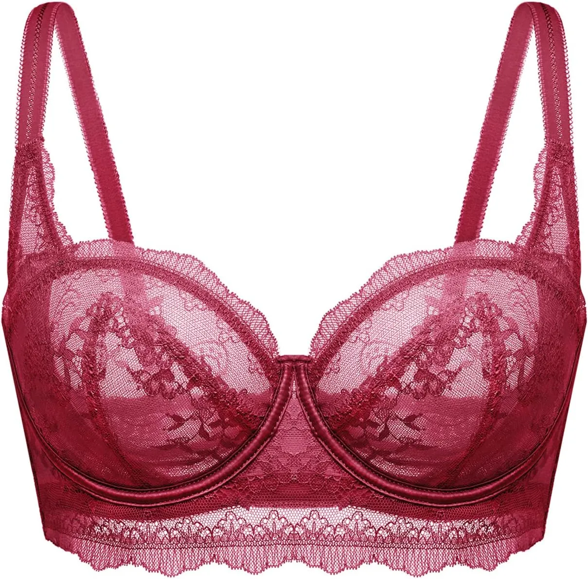 HSIA Minimizer Bra for Women - Plus Size Lace Bra Women's Full Coverage Unlined Underwire Bra for Heavy Breast
