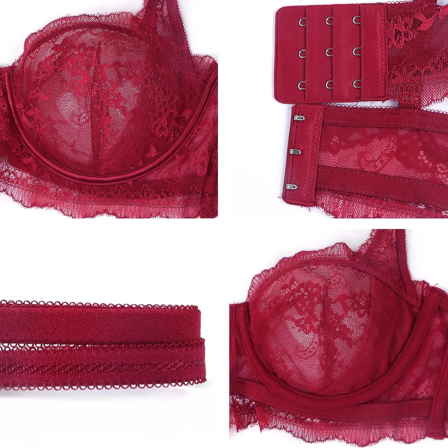 HSIA Minimizer Bra for Women - Plus Size Lace Bra Women's Full Coverage Unlined Underwire Bra for Heavy Breast