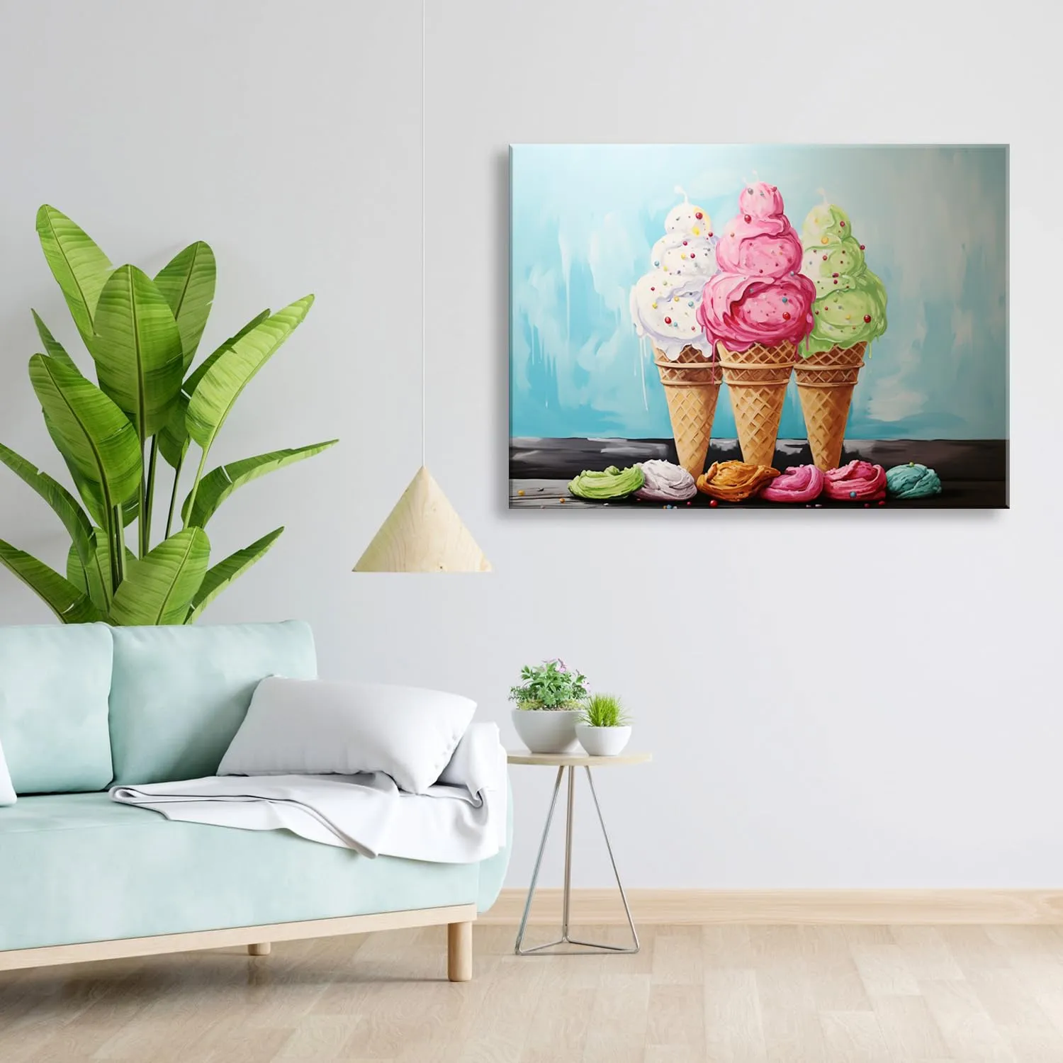 Ice Cream Printed Canvas Wall Art, Perfect for Home Decor, Gifts & Keepsakes, Ready to Hang