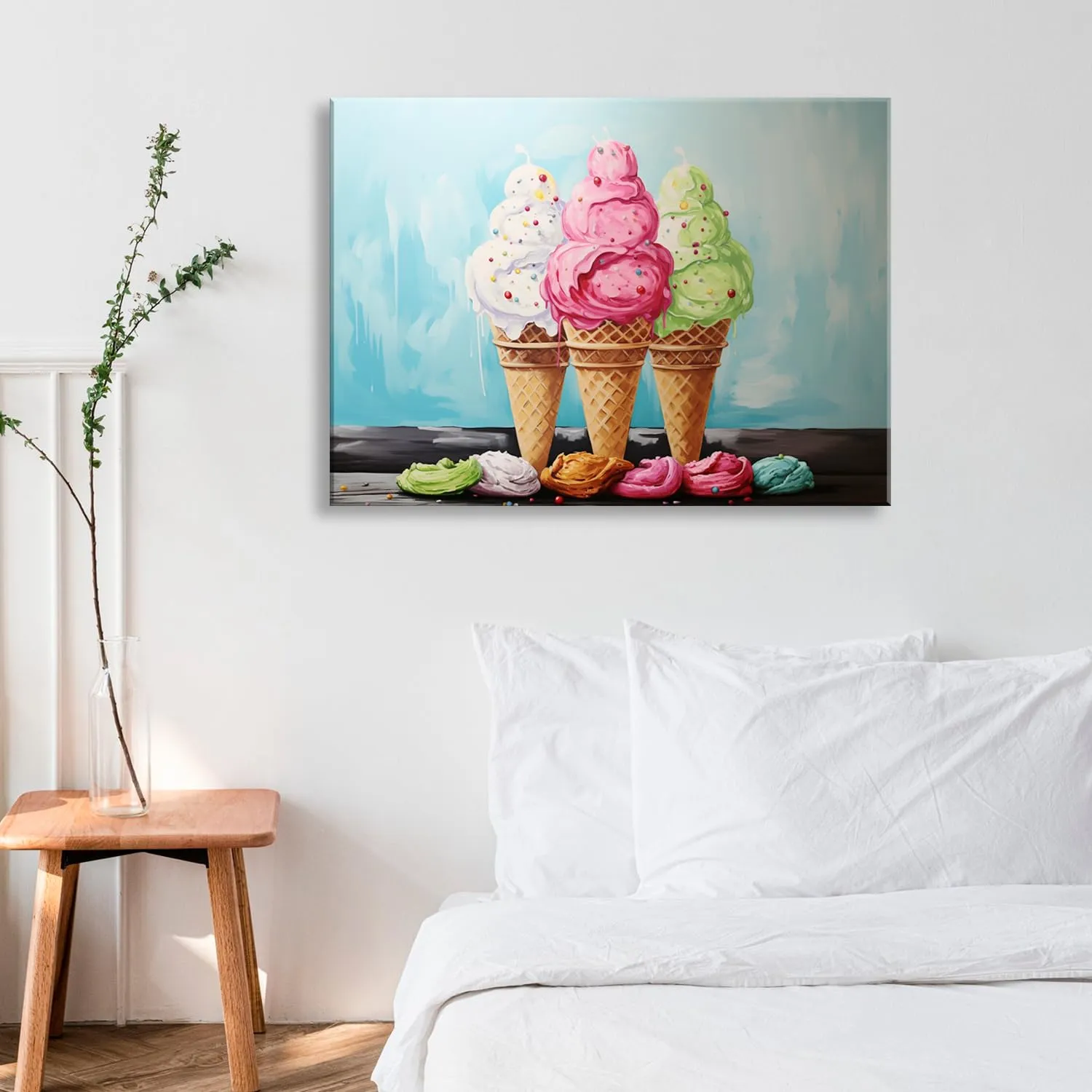 Ice Cream Printed Canvas Wall Art, Perfect for Home Decor, Gifts & Keepsakes, Ready to Hang