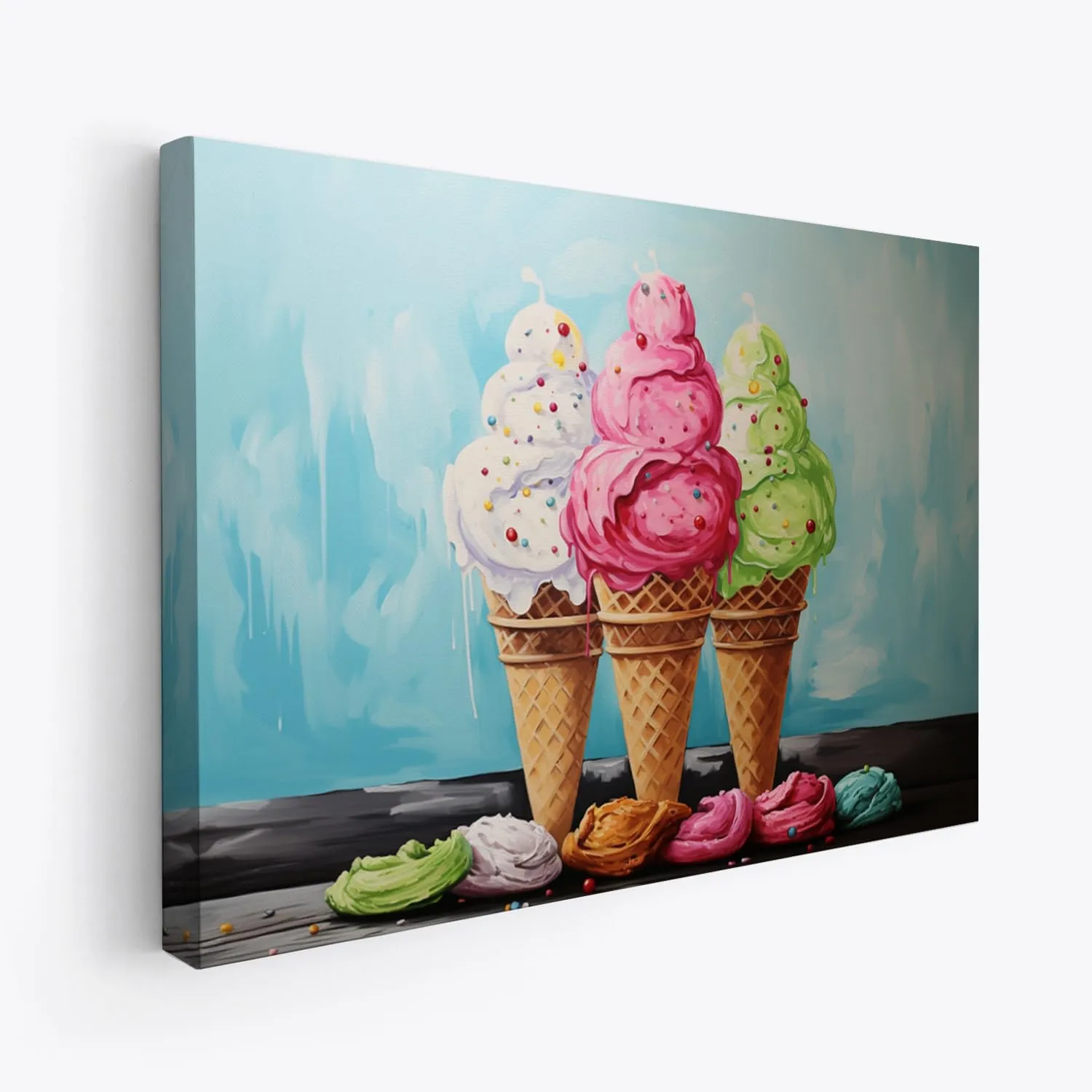 Ice Cream Printed Canvas Wall Art, Perfect for Home Decor, Gifts & Keepsakes, Ready to Hang