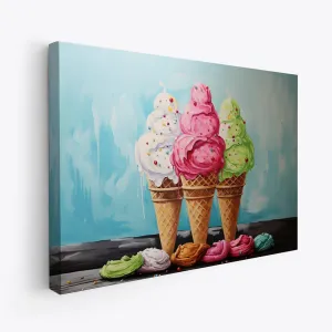 Ice Cream Printed Canvas Wall Art, Perfect for Home Decor, Gifts & Keepsakes, Ready to Hang