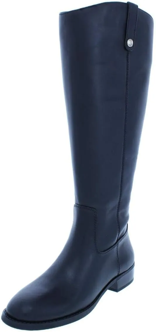 INC Womens Fawne Wide Calf Leather Riding Boots Black 7.5 Medium (B,M)