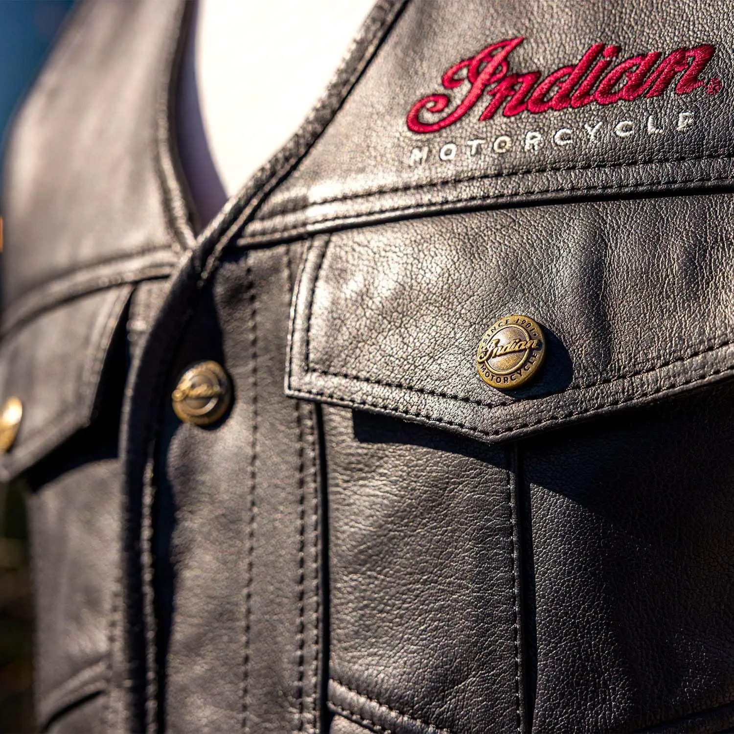 Indian Motorcycle Men's Western Vest, Black