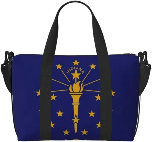 Indiana State Flag Versatile Personal Item Travel Bags for Women - Spacious Duffel Bags for Traveling, Gym Bags for Men